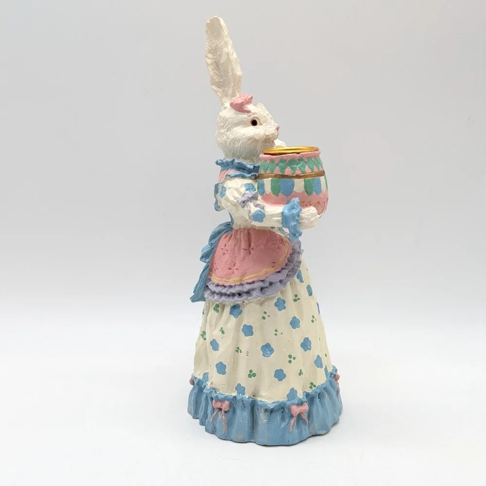 Vintage Victorian Mom & Child Bunny Easter Candle Holder